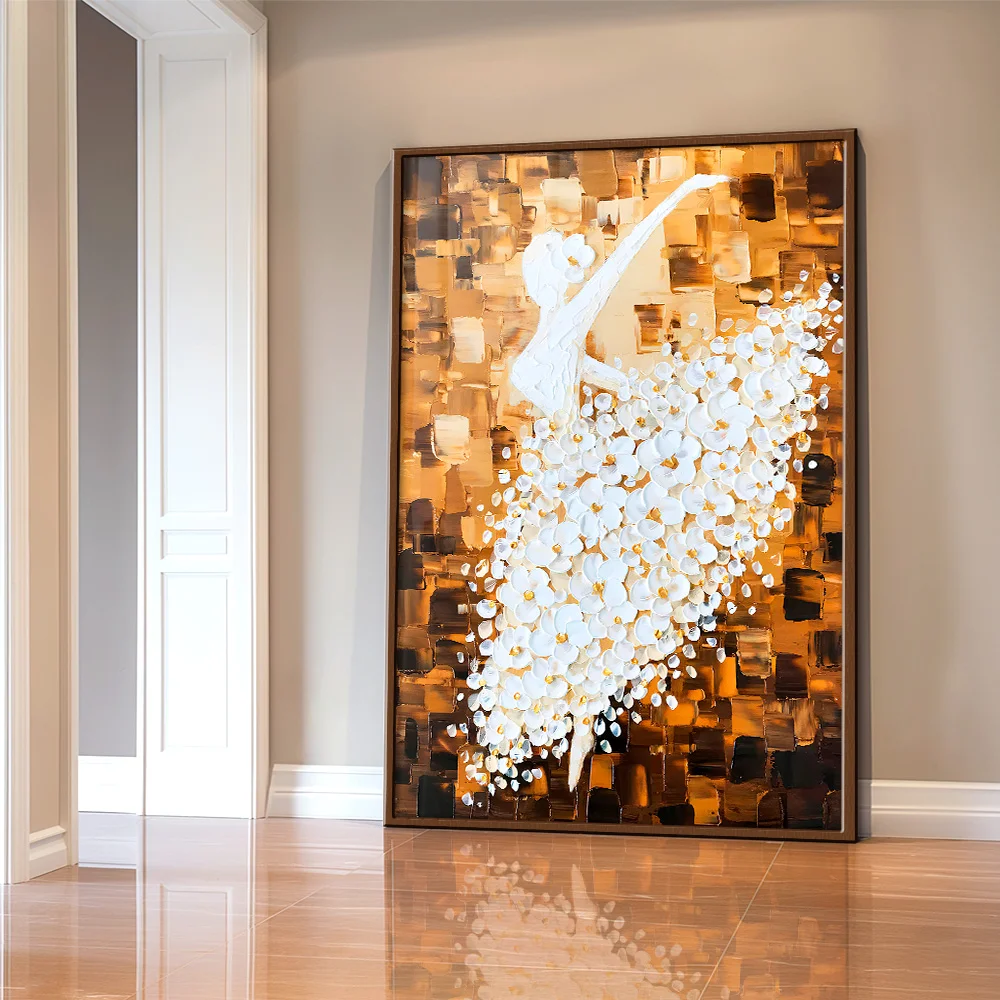 Quadro Decorativo Vertical em Vinil - Pintura Bailarina