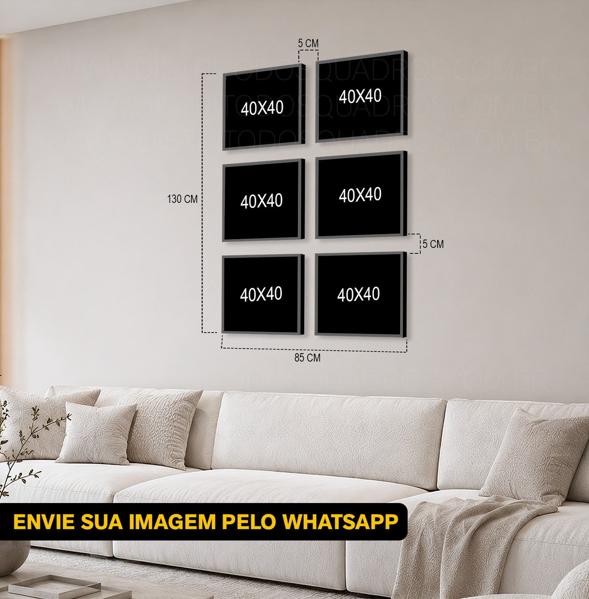 Modelo 02 mosaico de quadros personalizado tamanho m&eacute;dio
