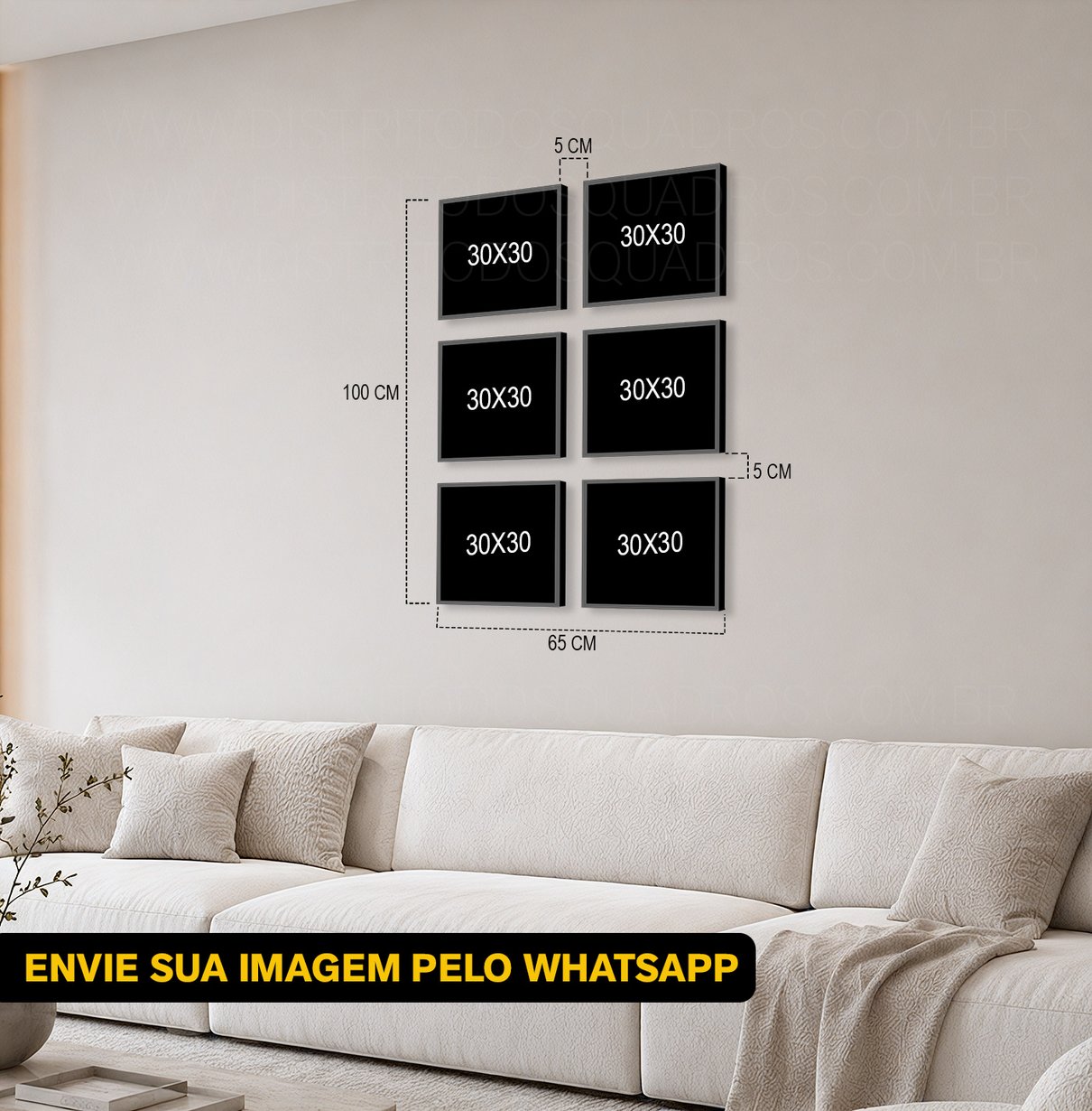 Modelo 03 mosaico de quadros personalizado tamanho pequeno