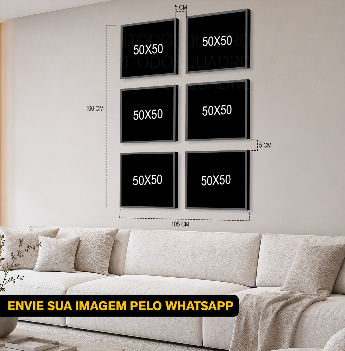 Modelo 01 mosaico de quadros personalizado tamanho grande