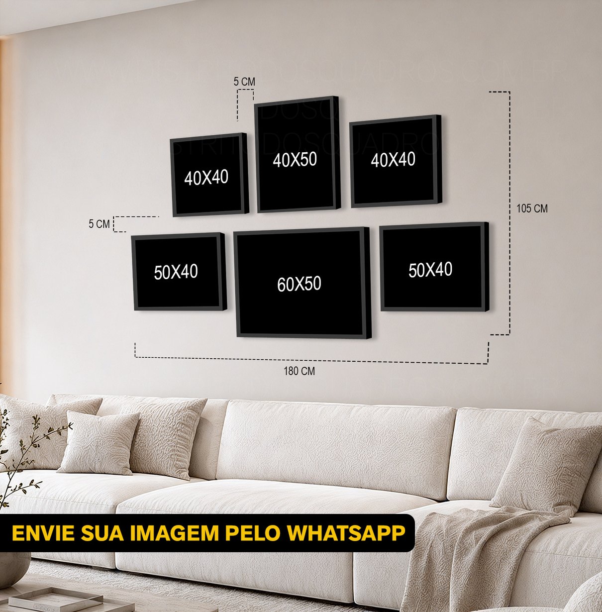 Modelo 01 mosaico de quadros personalizado